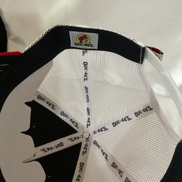 Buc-Ees Trucker Hat With Texas Flag Patch Adjustable Snapback Red/Black/White - Picture 6 of 6